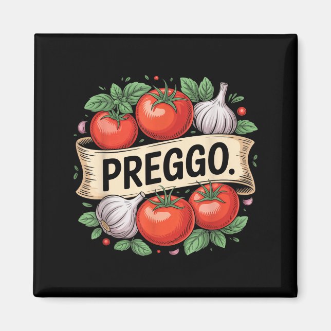 Schwangerschaftsankündigung Prego Pasta Sauce Lust Magnet (Vorne)