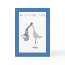 Schwangerschaftsankündigung, Storch und Baby