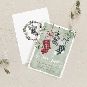 Schwangerschaftsankündigung Strumpf der Wasserfarb Feiertagskarte