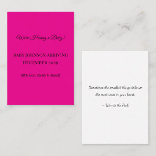 Schwangerschaftsankündigung! Visitenkarte