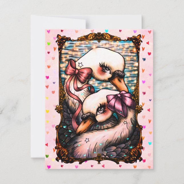 Schwanliebhaber RSVP Karte (Vorderseite)