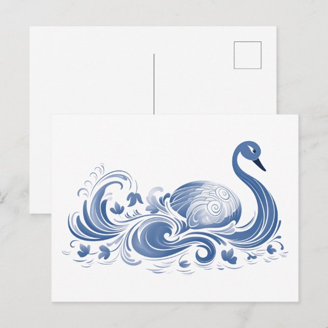 Schwanmuster Postkarte (Vorne/Hinten)