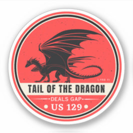 Schwanz der Dragon Deals Gap Motorrad-Reise Aufkleber