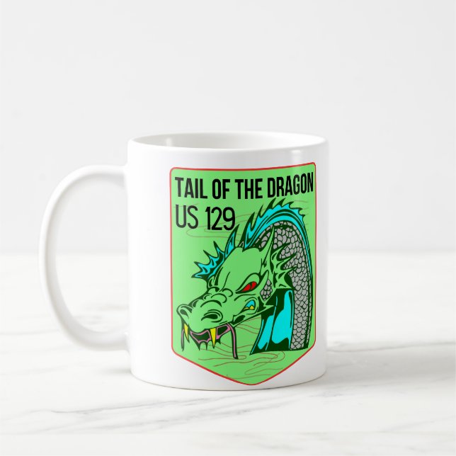 Schwanz der Dragon Deals Gap Motorrad-Reise Kaffeetasse (Links)