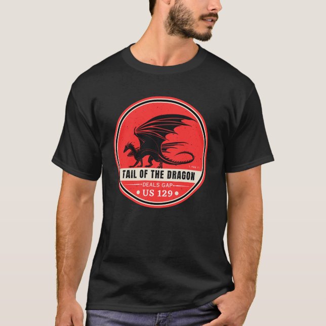Schwanz der Dragon Deals Gap Motorrad-Reise T-Shirt (Vorderseite)