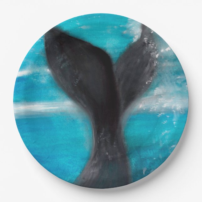 Schwanz eines Whales Pappteller (Vorderseite)
