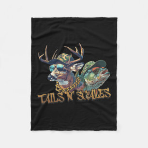 Schwanz N Scales Funny Junting Vatertag Liebe Fish Fleecedecke