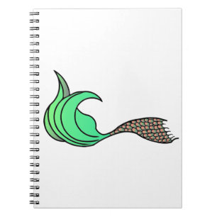 Schwanz von Green und Orange Mermaid Notizblock