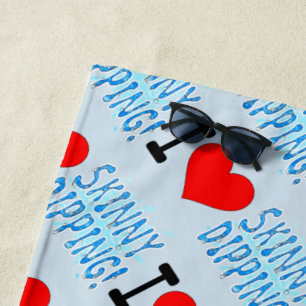 Schwänzchen, ich Liebe, nacktes Tauchen Strandtuch