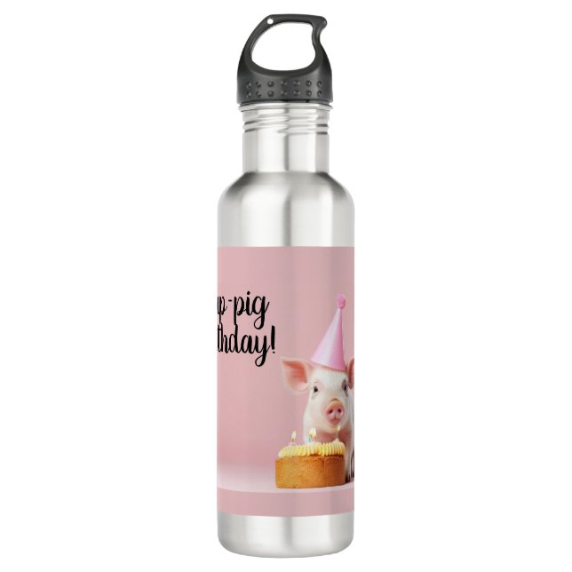 Schwänze Geburtstag! Edelstahlflasche (Vorderseite)