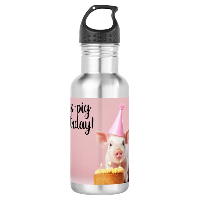 Schwänze Geburtstag! Edelstahlflasche (Vorderseite)