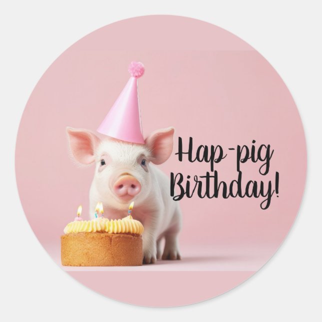 Schwänze Geburtstag! Runder Aufkleber (Vorderseite)
