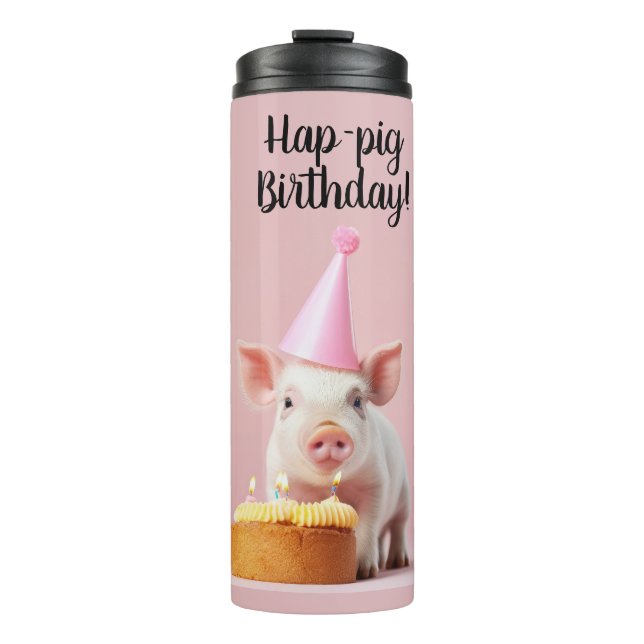 Schwänze Geburtstag! Thermosbecher (Vorderseite)