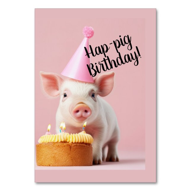 Schwänze Geburtstag! Tischnummer (Vorderseite)