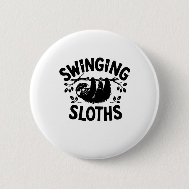 Schwänze hängen in der Aufkleber Button (Vorderseite)