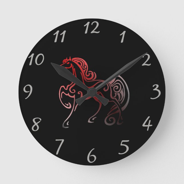 Schwänze Runde Wanduhr (Vorderseite)
