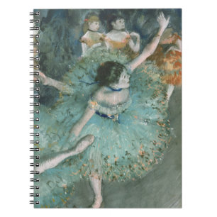 Schwänzender (Tänzer auf Grün) Edgar Degas Notizblock