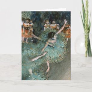 Schwänzender Tänzer, Tänzer in Grün   Edgar Degas Karte