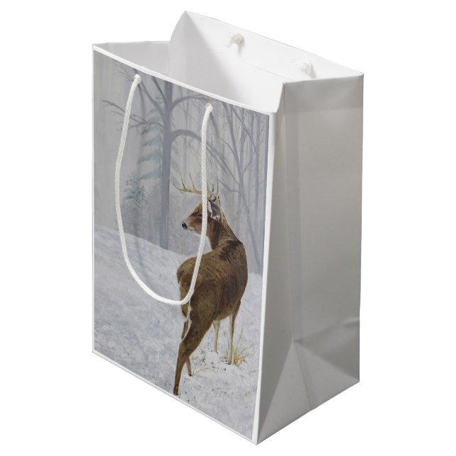 Schwanzrotwild Mittlere Geschenktüte (Vorderseite Schrägansicht)