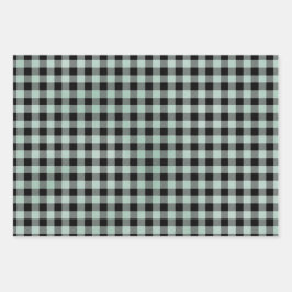 Schwargrün Kariert Geschenkpapier Set