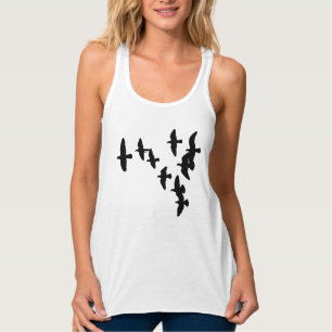Schwarm von Vogelsilhouetten Tank Top