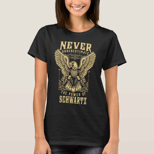 SCHWARTZ Name, SCHWARTZ Familienname Wappen T-Shirt (Vorderseite)