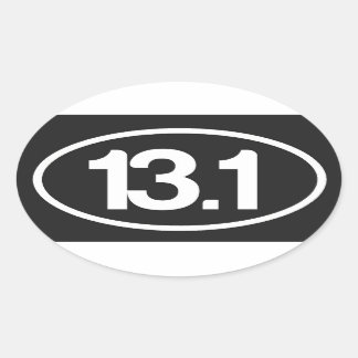 Schwarz 13.1 Aufkleber (Half-Marathon-Aufkleber)