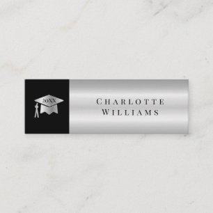 Schwarz 2024  Einsteckkarte für Silver Grad Cap Ab Mini Visitenkarte