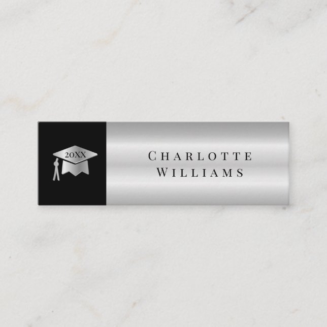Schwarz 2024 |Einsteckkarte für Silver Grad Cap Ab Mini Visitenkarte (Vorderseite)