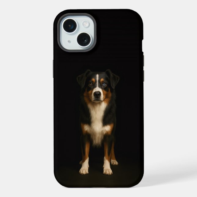 Schwarz 4 Luxe, Aussie Shepherd iPhone 15 Plus Hülle (Rückseite)