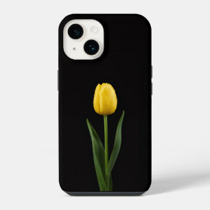 Schwarz 4 Luxe iPhone 14 Mate, Goldene Tulpe Hülle