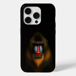 Schwarz 4 Luxe iPhone 15 Pro Hülle Mandrill-Affe
