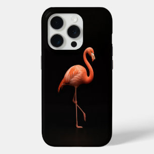 Schwarz 4 Luxe iPhone 15 Pro Mate, Rosa Flamingo Hülle