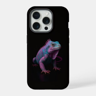Schwarz 4 Luxe iPhone 15 Pro Mate Rosa Leguan Hülle