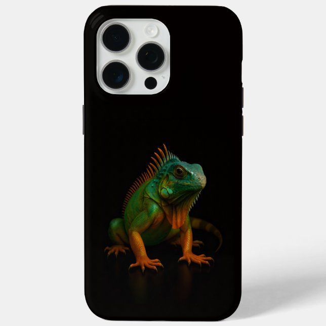 Schwarz 4 Luxe iPhone 15 Pro Max, Grüner Leguan Case-Mate iPhone Hülle (Rückseite)