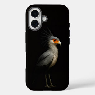 Schwarz 4 Luxe iPhone 16 Hülle, Sekretärvogel Hülle