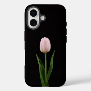 Schwarz 4 Luxe iPhone 16 Mate, Blush Pink Tulpe Hülle