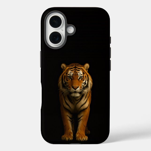 Schwarz 4 Luxe iPhone 16 Mate, Edler Tiger Hülle (Rückseite)