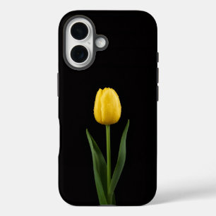 Schwarz 4 Luxe iPhone 16 Mate, Goldene Tulpe Hülle