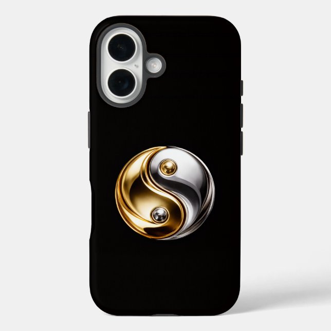 Schwarz 4 Luxe iPhone 16 Mate, Harmonie Yin Yang Hülle (Rückseite)