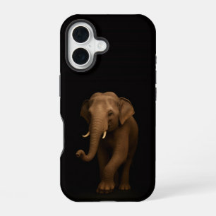 Schwarz 4 Luxe iPhone 16 Mate, Indischer Elefant Hülle