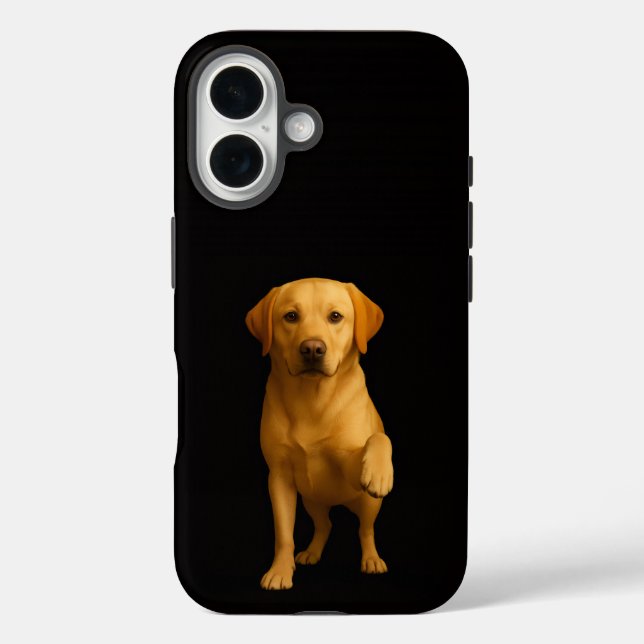 Schwarz 4 Luxe iPhone 16 Mate, sanfter Labrador Hülle (Rückseite)