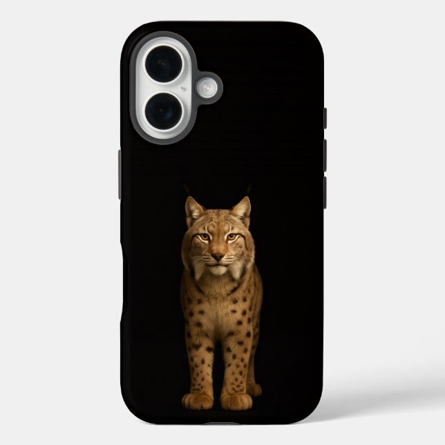 Schwarz 4 Luxe iPhone 16 Mate, Stiller Luchs Hülle (Rückseite)