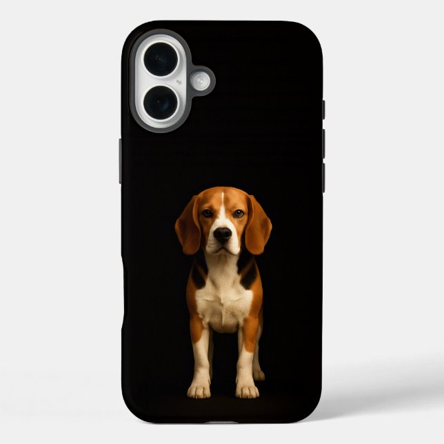 Schwarz 4 Luxe iPhone 16 Plus, freundlicher Beagle Plus Hülle (Rückseite)