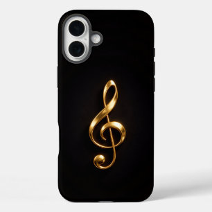 Schwarz 4 Luxe iPhone 16 Plus, Goldener Violinschl Plus Hülle