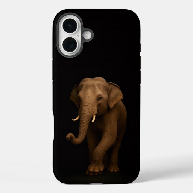 Schwarz 4 Luxe iPhone 16 Plus, Indischer Elefant Plus Hülle (Rückseite)