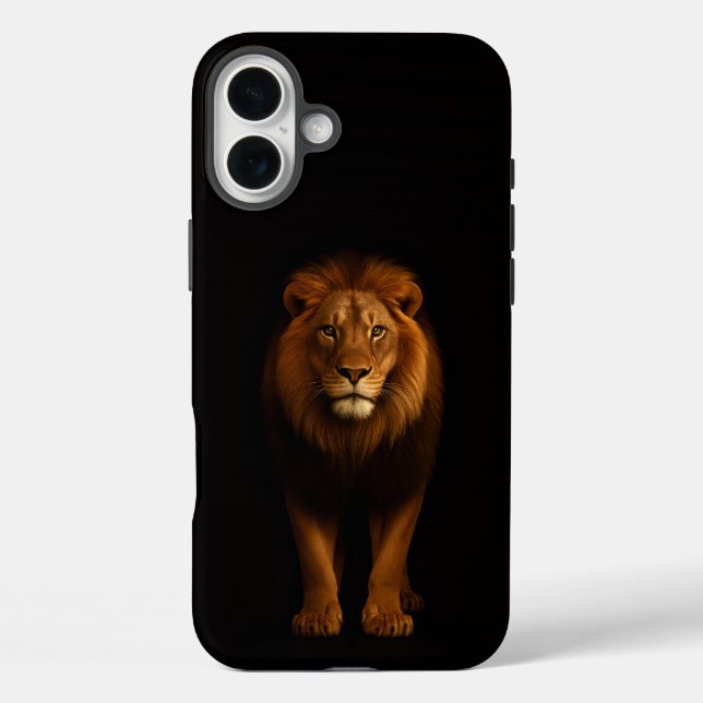 Schwarz 4 Luxe iPhone 16 Plus, Majestätischer Löwe Plus Hülle (Rückseite)