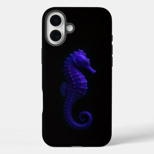 Schwarz 4 Luxe iPhone 16 Plus, Violetter Seepferdc Plus Hülle