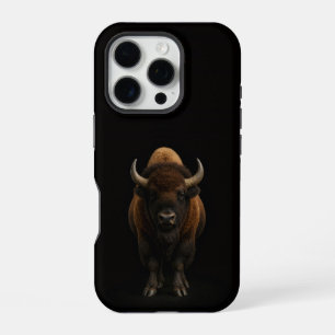 Schwarz 4 Luxe iPhone 16 Pro, Amerikanischer Bison Pro Hülle