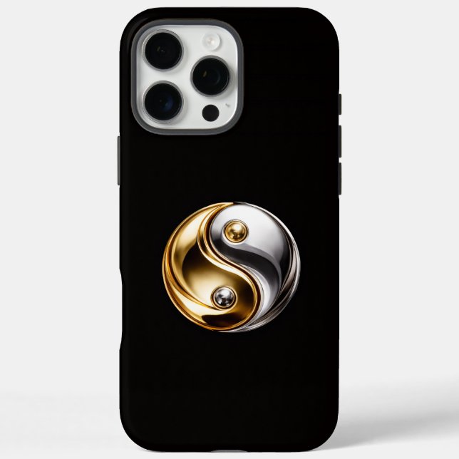 Schwarz 4 Luxe iPhone 16 Pro Max, Harmony Yin Yang Max Hülle (Rückseite)